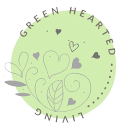 Green logo with text and hearts